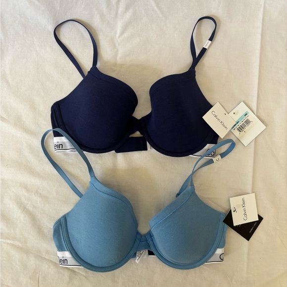 Calvin Klein Other - Calvin Klein Modern T Shirt Bra 34C ~ Two Bras ~ New w tags ~ Blue
